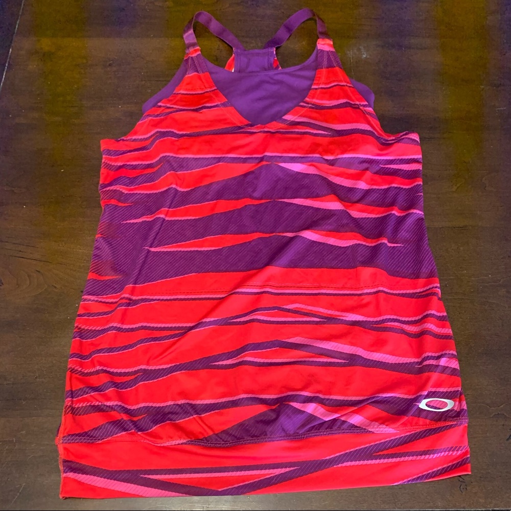 Oakley Red/Purple Racerback w/Built-in Bra Small